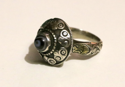 Bague Vintage Argent Massif Taille 53 – Sertie D'une Agate – Occasion