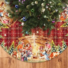 Nativity Christmas Tree Skirt - The Nativity Xmas Tree Skirt 48 Inches Decora...