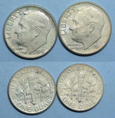 SILVER! SILVER! SILVER! 1962 DIMES LOT 2 UNC #MX10-9