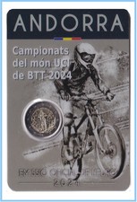 Andorra 2024 Offizielle Coin Card Geldbörse 2 € BTT Mundial BU Münze