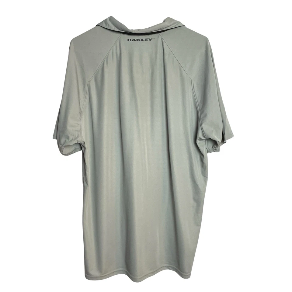 Oakley Golf Polo Shirt Mens XL Gray Logo Regular Fit Short Sleeve Active Peru - Image 2 of 4