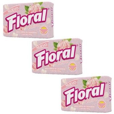 3X FLORAL ÍNTIMO para ropa interior   Bar Laundry Soap, 350g, 3 Pack