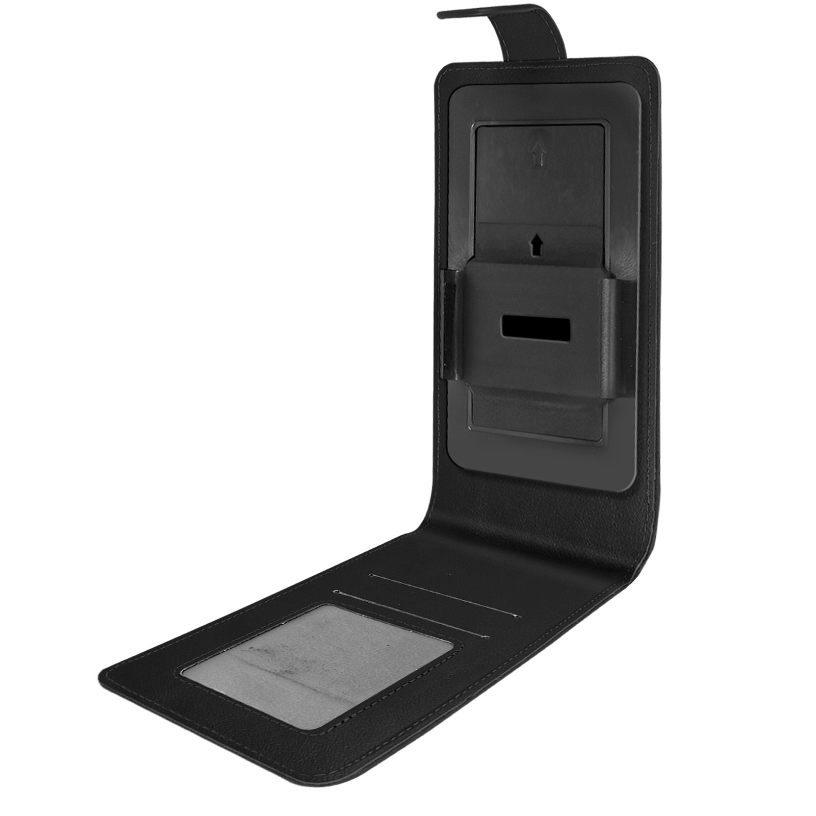 Accessoire smartphone 5.3 pouces étui à clapet et porte-carte d'identité noir