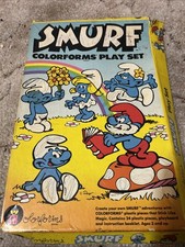 Smurfs Colorforms Play Set Two Pieces Missing Box Damaged
