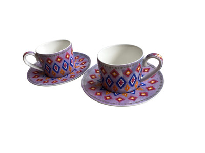 Maxwell & Williams Zanzibar Porcelain Tea Cups   Set of 2 | Microwave Safe