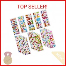 3D Stickers for Kids Toddlers 550+ Vivid Puffy Kids Stickers 24 Different Sheets