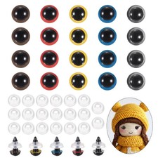 8mm Safety Eyes, 20Pcs Realistic Doll Crocheting Safety Eyes Multicolored