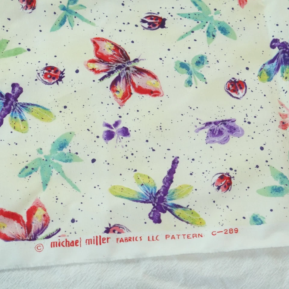 2.6 岁迈克尔·米勒棉织物蝴蝶蜻蜓新奇幻想 — 第 3/4 张图片