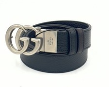 GUCCI Double G Marmont Reversible 3.5 Cm Belt Black Brown Leather New Size 95