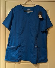 Royal Blue Size XL Cherokee Scrubs Workwear Revolution Mock Wrap Top WW610 ROY