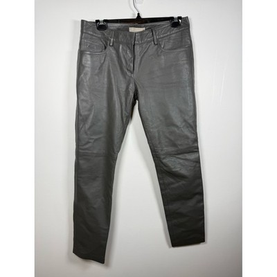 STEFANEL | Italian Grey Lamb Leather Trousers