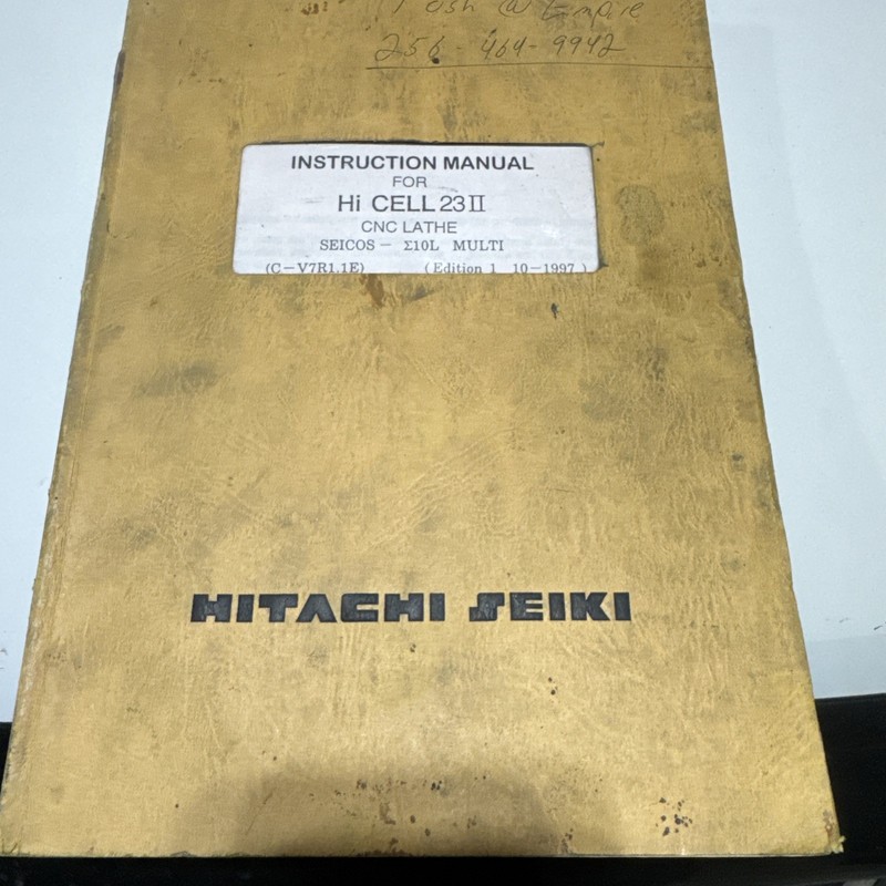 Hitachi Seiki Hicell 23II Instruction Manual CNC Edition 1, 10-1997, C-V7R1.1E 