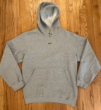 VTG 90s Nike Center Check Swoosh Grey Pullover Hoodie Sz Small Y2K Travis Scott