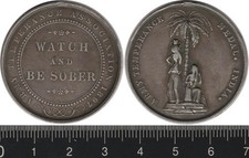 GB / India: 1897 Army Temperance Ass n n silver medal, Watch and Be Sober. 19.4g