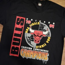 VTG 1991 Chicago Bulls Eastern Conference Champions Graphic T-Shirt Size Large