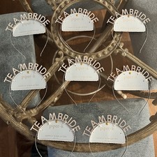Team Bride Piper K Silver Rhinestone Headbands Set of 8 - For a Bachelorette