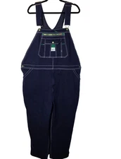 LIBERTY Overalls Men's 48x32 (50x30) Blue Carpenter Bib Denim Workwear Straight