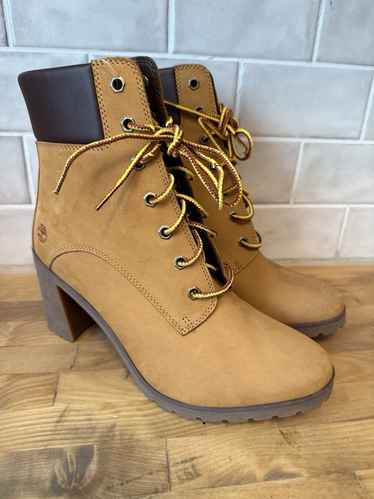 Stivali TIMBERLAND Allington stivaletti stringati marrone grano NUBUCK taglia 9 5 nuovi senza scatola A51