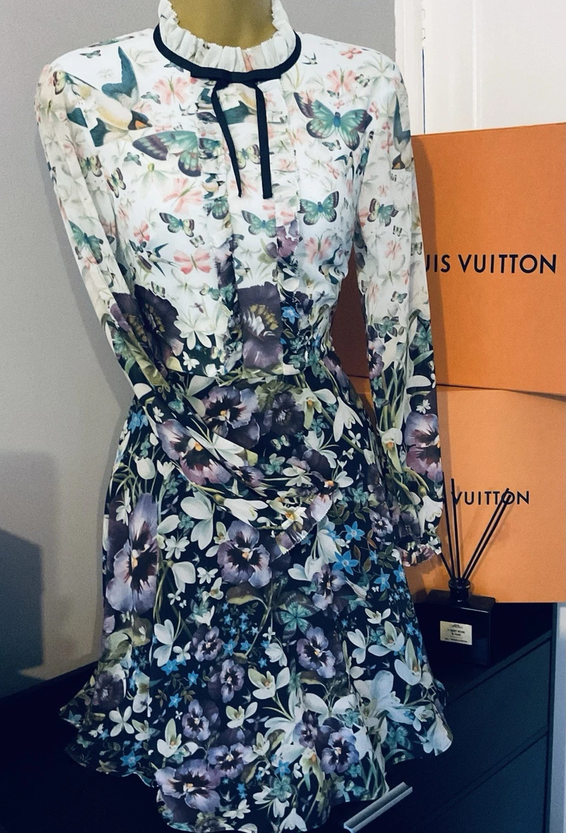 white christmas dresses Ted Baker White Print Harrpur Neck Tie Midi Dress main image 0