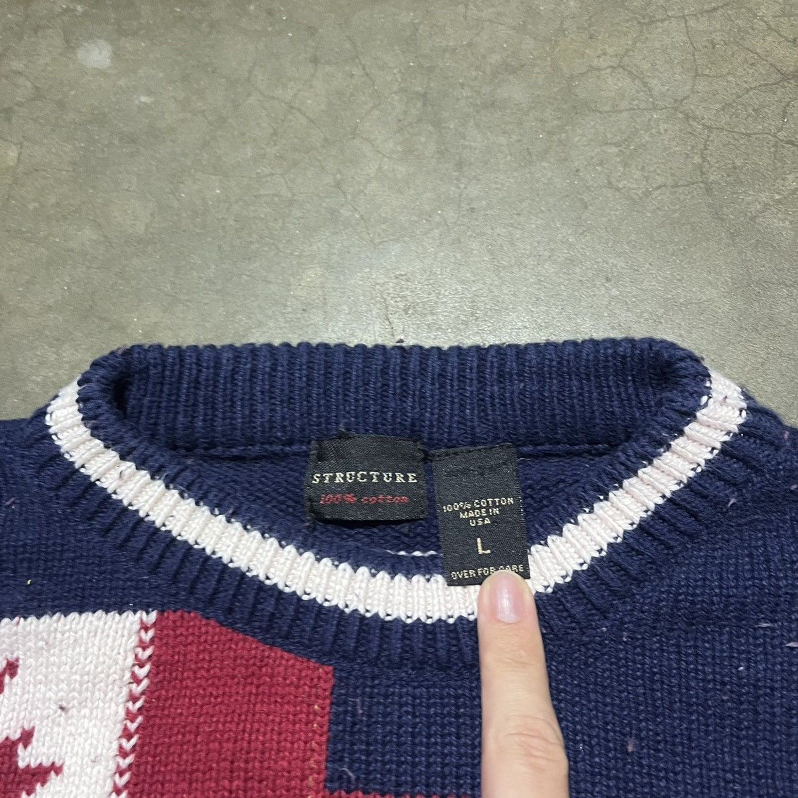 Vintage 90s Structure World Flags Pattern Boxy Sw… - image 5