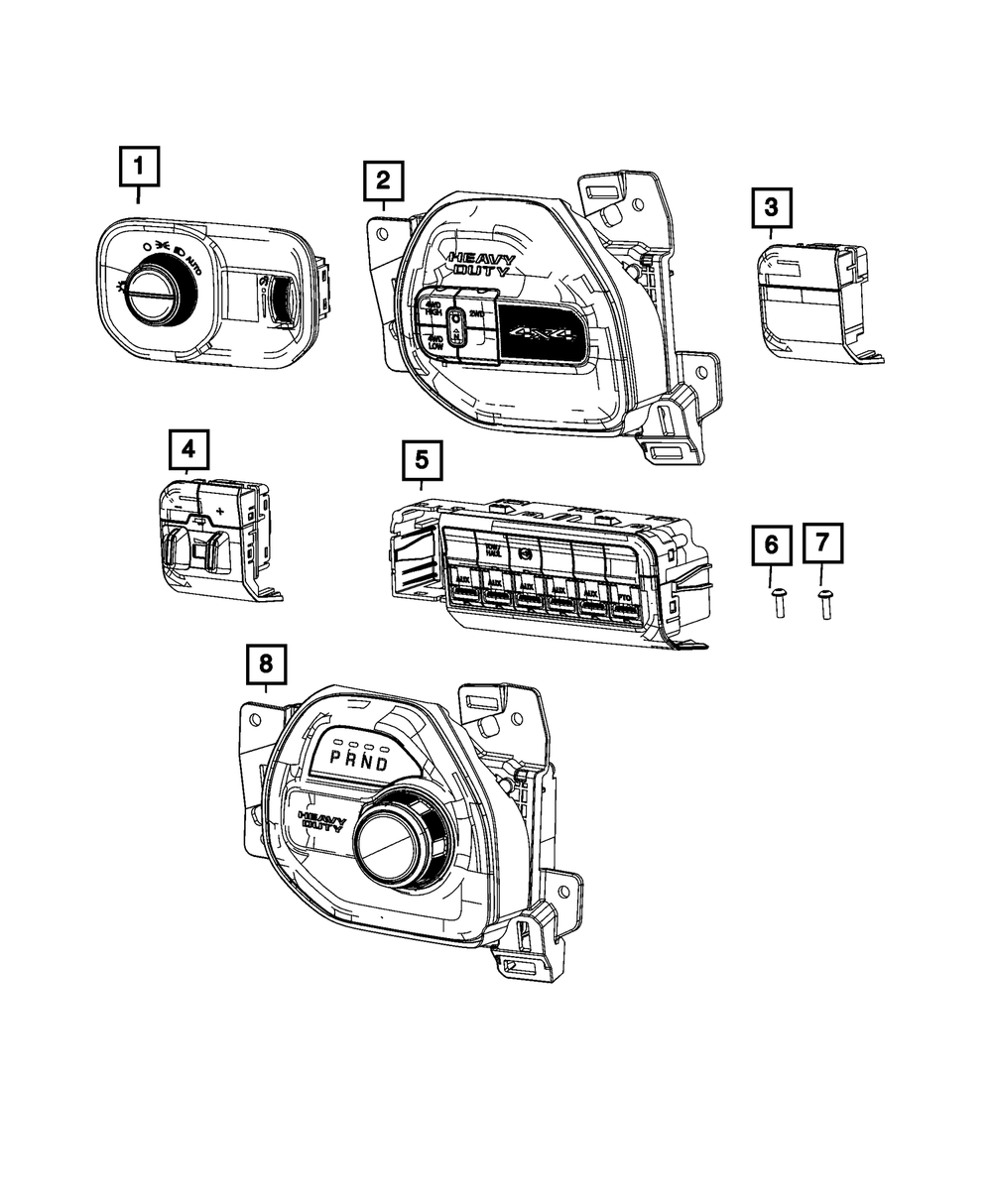 Genuine Mopar Headlamp Switch 68365256ab