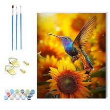 Bird Animal Paint by Numbers Kits with Wooden Frame for Adults Beginners DIY