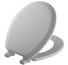 Cameron Silver Toilet Seat, Non Slip Heavy Duty Wood, Easy Clean, Made in USA...