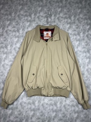 Vintage Baracuta by Van Heusen Jacket Mens 40R Tan Harrington Tartan Lined 90s