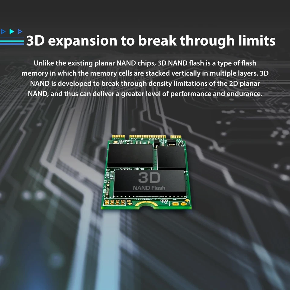 Transcend 128GB M.2 2242 SATA III SSD with Dram Cache, up to 560Mb/S, Compatible - Image 4 of 4