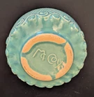 Vintage McCoy Pottery Aqua/Teal/Turquoise Wave Knob Bowl Bulb 7" Planter