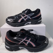 Asics Kids Size 5 Gel 1130 Grade School Athletic Running Sneakers Black Red Lace