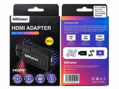 bitfunx HDMI Adapter für SNES Super Nintendo GameCube N64 | 720p