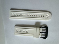 Man's Swiss Legend Silicone/Rubber White watch band strap 26mm