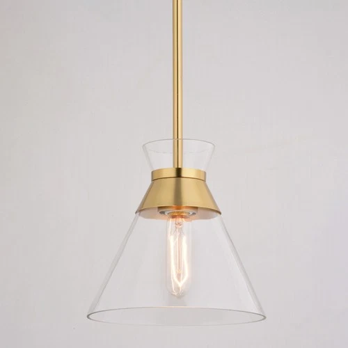 Vaxcel Lighting P0403 9"W Suspension Mini Pendant - Brass - Picture 3 of 11