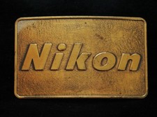 NG13167 *NOS* VINTAGE 1970s **NIKON** CAMERA COMPANY SOLID BRASS BELT BUCKLE