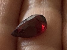 Natural Pear Shaped Faceted Garnet Loose Gemstone 12x8mm Dark Red