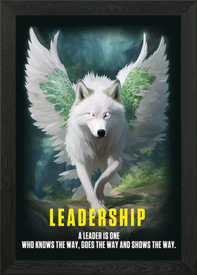 Führung Alpha Wolf gerahmtes Wandbild Poster Leinwanddruck Bild