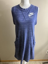 Nike blue Sleeveless Women's medium T-Shirt Dress with Front Pocket