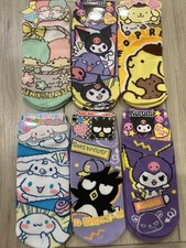 6 Pair Of Sanrio 2025 No-Show Socks Set Cinnamonroll Kuromi 22-24cm US 5.5-7 