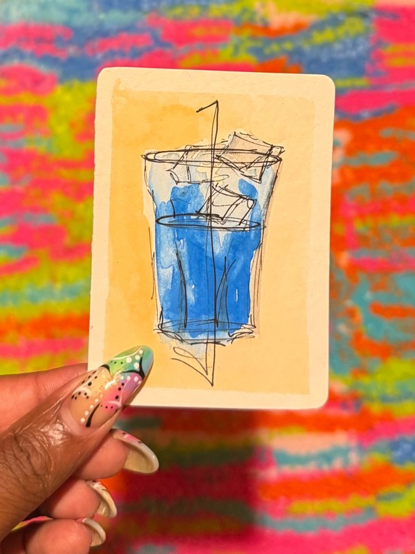 First RoundCollection  ACEO Original Cocktail Painting –  Honey Art Studios