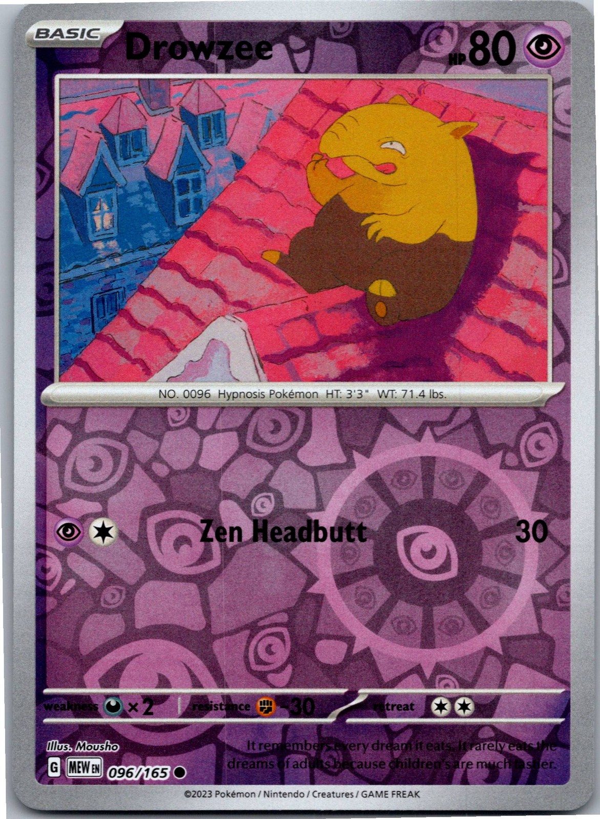 Drowzee - SV: Scarlet & Violet 151 096/165 - Common - NM Pokémon TCG