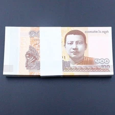 100 Pcs Cambodia 100 Riel Paper Money UNC  Foreign World Banknote Collecting