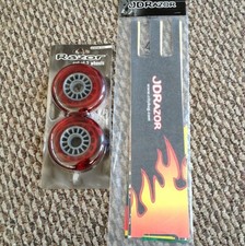 RAZOR 100mm SCOOTER WHEELS AND GRIP TAPE AND STICKERS PACKAGE