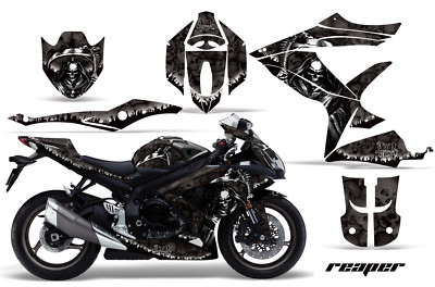 Street Bike Graphics Kit Decal Wrap For Suzuki GSXR600 GSXR750 08-10 REAPER  BLK