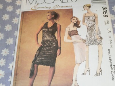 McCALL'S 3858 MISSES /PETITE EVENING / COCKTAIL DRESS  PATTERN-UNCUT8-10-12-14 | eBay