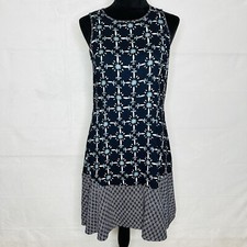 Ann Taylor Loft Navy Blue Sleeveless Shift Swing Dress Sz 4 Lightweight