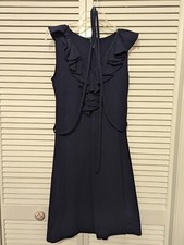 Ralph Lauren Navy Blue Cocktail Dress, Sleeveless V-neck, Small , Good Condition