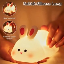 Cute Bunny LED Night Magic Touch Lamp For Kids Warm Light 