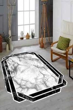Turkish Marble Pattern Non Slip Dust Dirt Resisant Living Room Office Carpet