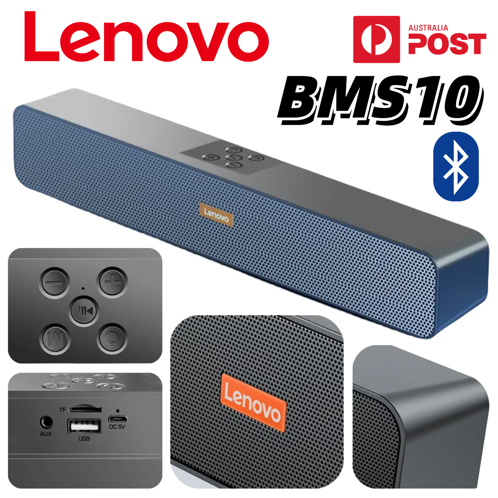 Portable Bluetooth Speaker with Subwoofer HiFi Stereo Bass USB Wireless Sound-image